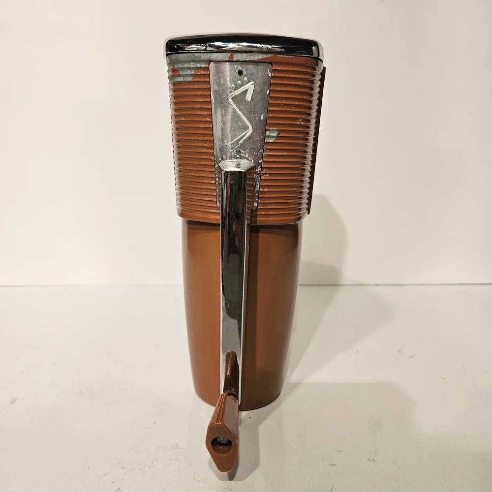 Swing-A-Way Ice Crusher Rare Brown Vintage MCM Wall Mount Manual Hand Crank